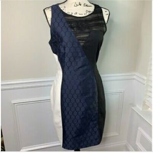 SACHIN AND BABI COLOR BLOCK BLACK/BLUE/WHITE DRESS